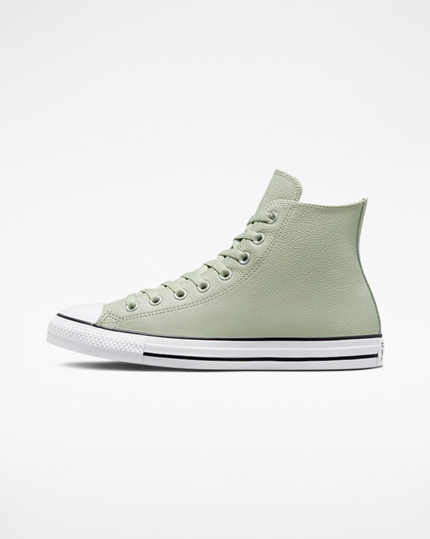 Tenis Converse Chuck Taylor All Star Couro Cano Alto Masculino Verde Oliva | PT Q0914P5